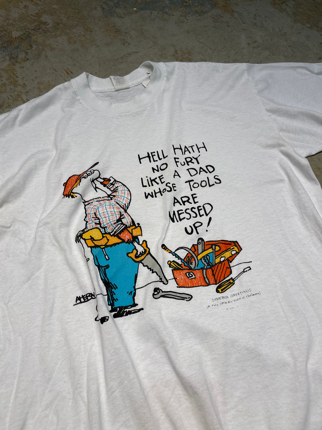 #MA167 古着 USA製 80's〜90's SHOEBOX GREETING / シューボックスグリーティング / アート / ヴィンテージ シングルステッチTシャツ / サイズXL