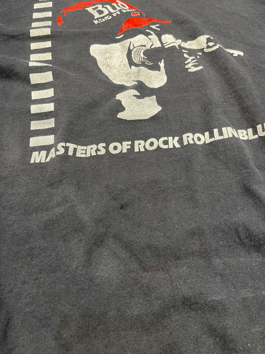 #MA155 古着 USA製 ~90's / THE JUKE JOINTS/ジューク･ジョンツ / masters of rock rollin blues / Budweiser/バドワイザー / BUD KING OF BEERS/ ヴィンテージ シングルステッチ プリントTシャツ/サイズXL相当